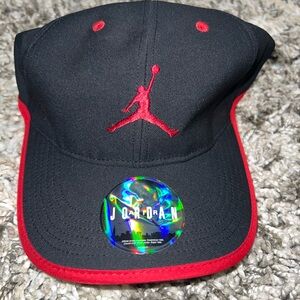 Jordan Dri-Fit Sports Cap in Black with Red Accents